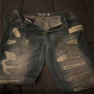 Born Fly Men's Relaxed Distressed Jeans - Blue